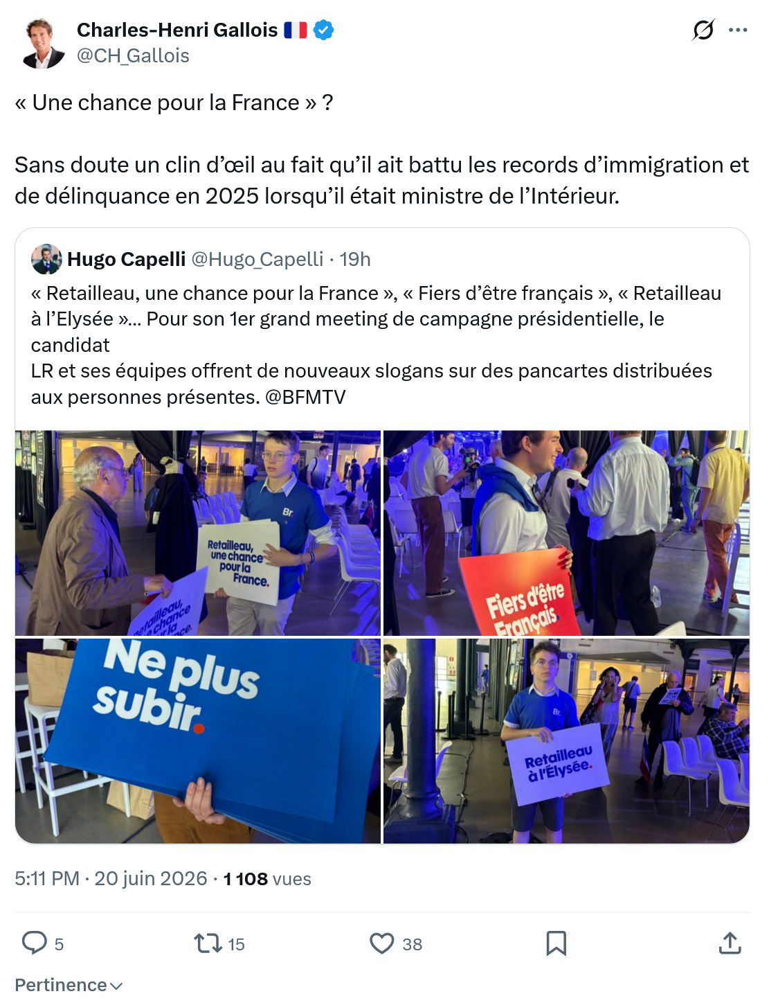 Charles-Henri Gallois: Une chance pour la France...