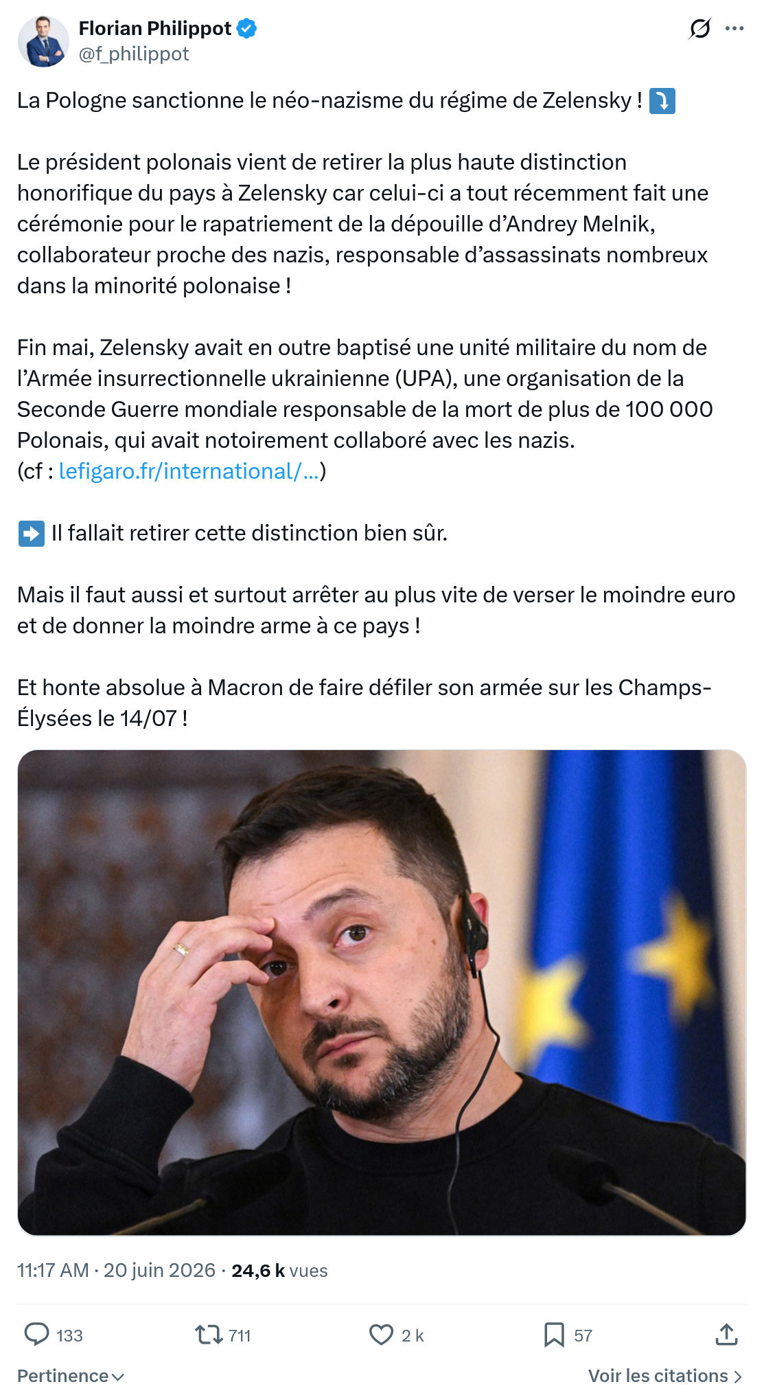 Florian Philippot: La Pologne sanctionne le néo-nazisme...