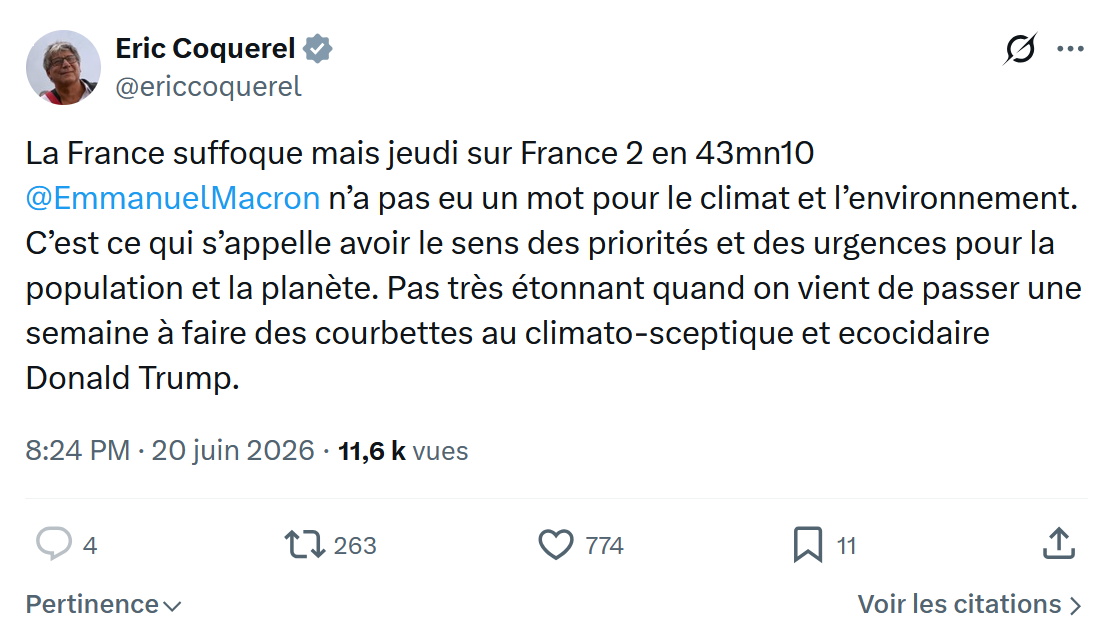 Eric Coquerel: La France suffoque mais jeudi sur...