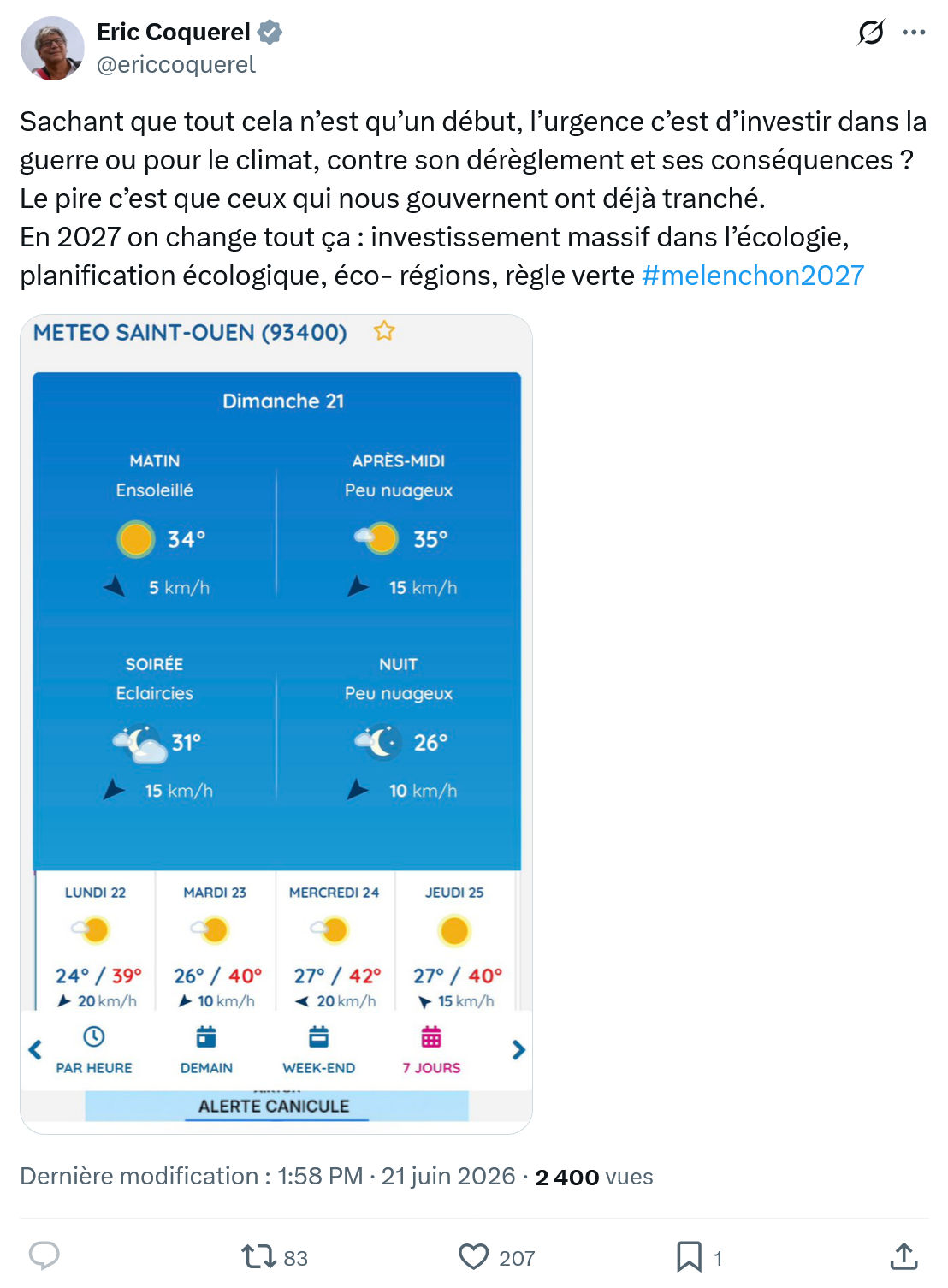Eric Coquerel: Sachant que tout cela n’est...