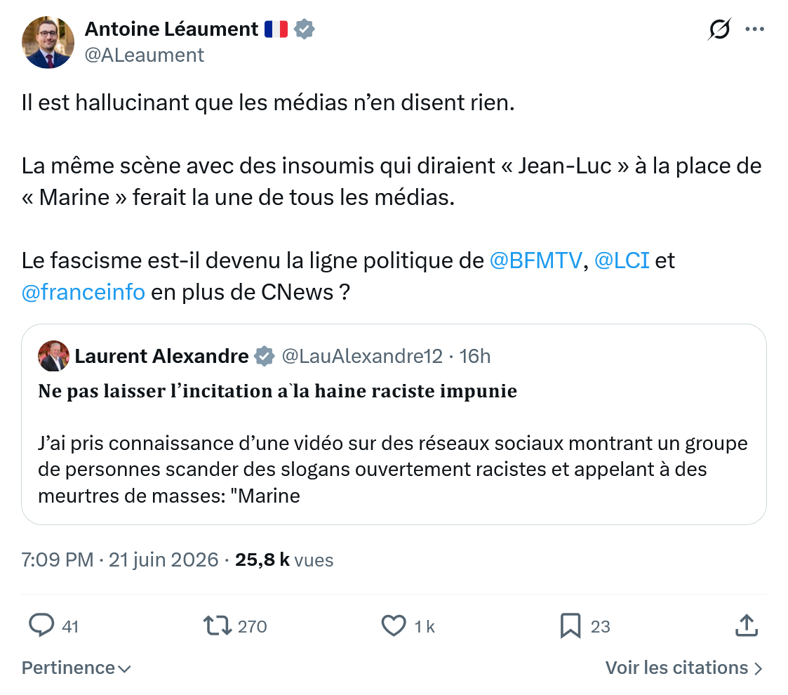 Antoine Léaument: Il est hallucinant que les...