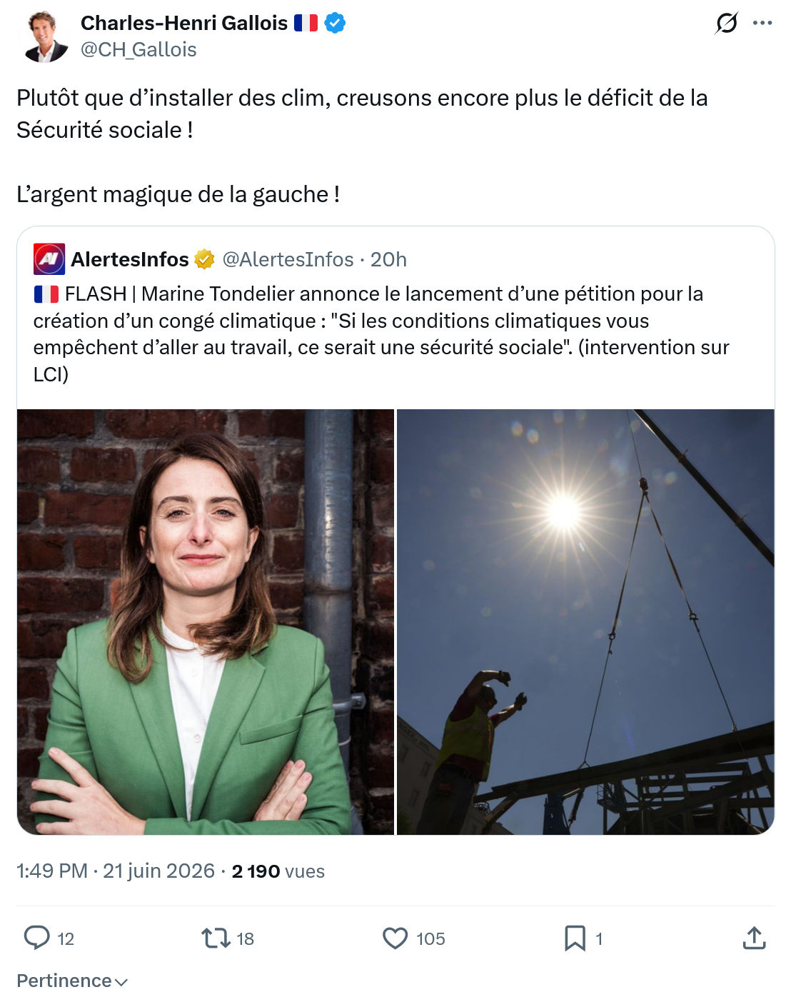 Charles-Henri Gallois: Plutôt que d’installer des clim