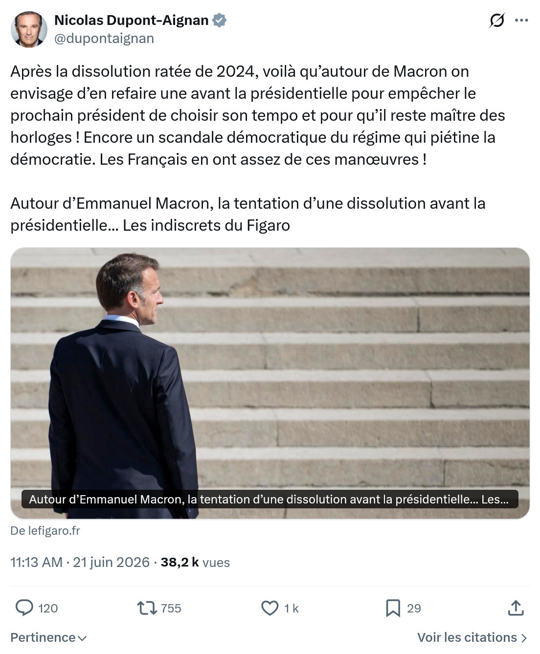 Nicolas Dupont-Aignan: Après la dissolution ratée de 2024...
