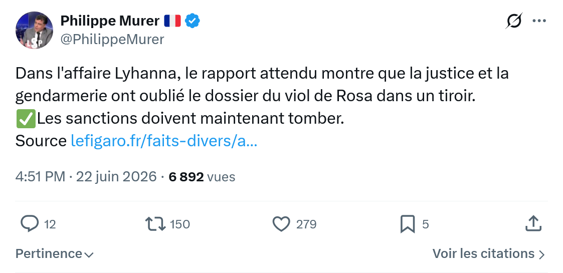 Philippe Murer: Dans l'affaire Lyhanna, le rapport attendu...