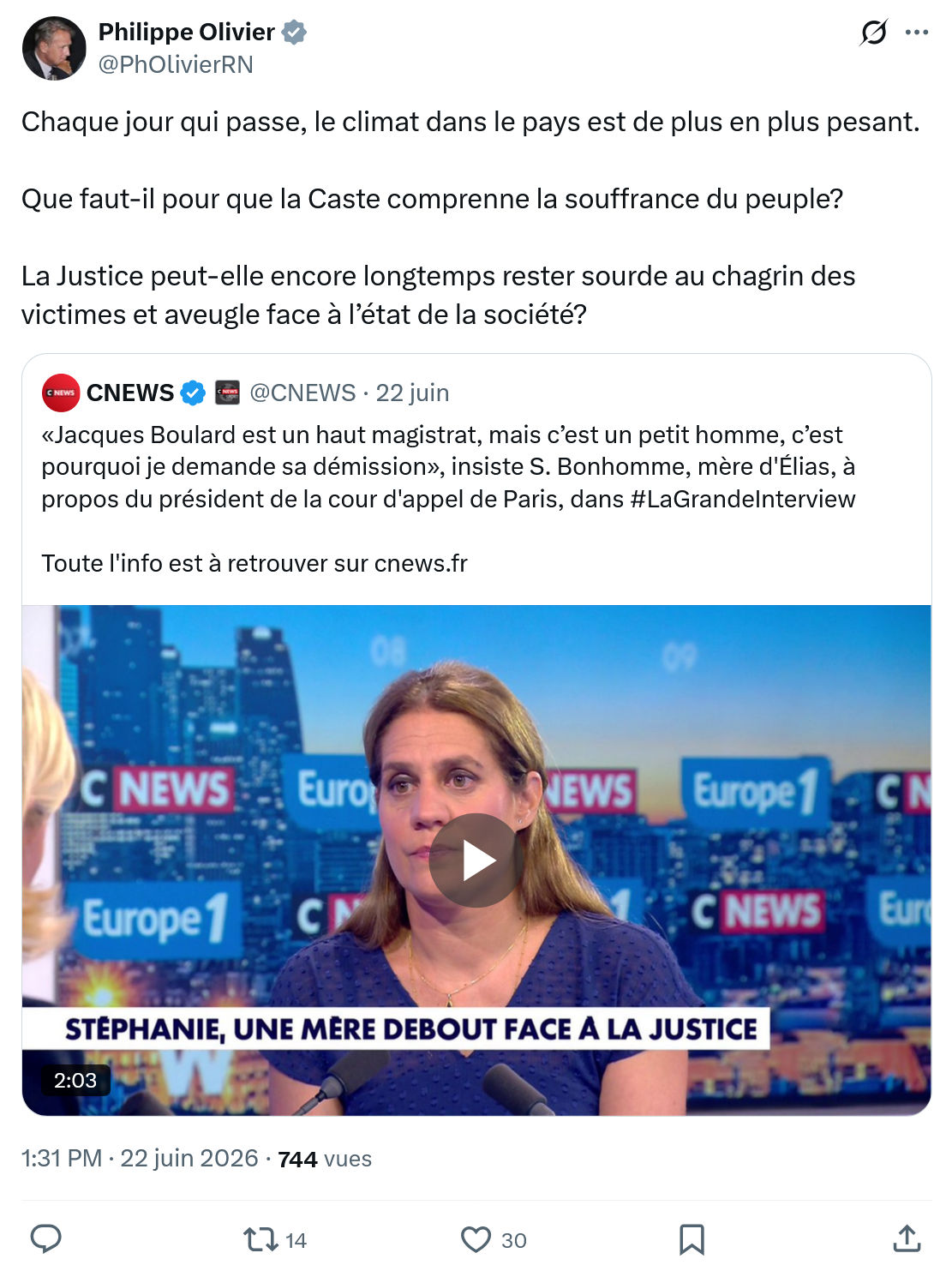 Philippe Olivier: Chaque jour qui passe, le climat dans...