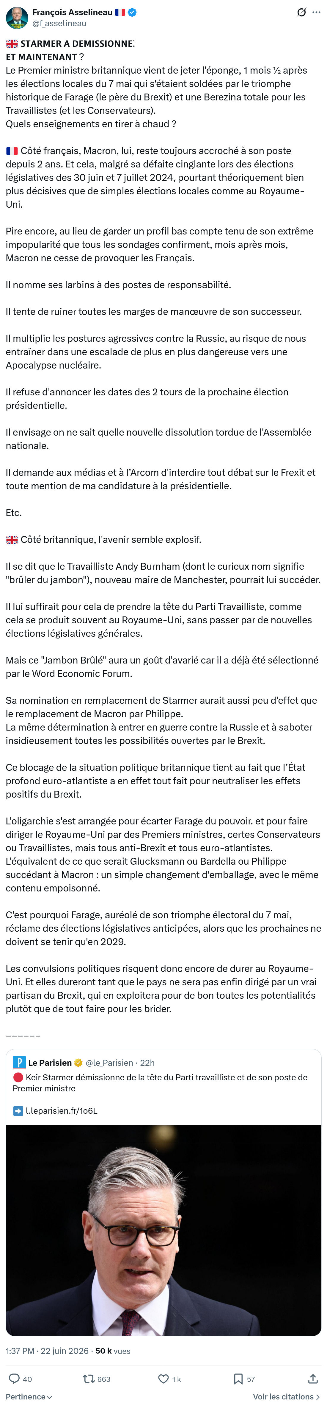 Francois Asselineau: 𝗦𝗧𝗔𝗥𝗠𝗘𝗥 𝗔 𝗗𝗘́𝗠𝗜𝗦𝗦𝗜𝗢𝗡𝗡𝗘́. 𝗘𝗧 𝗠𝗔𝗜𝗡𝗧𝗘𝗡𝗔𝗡𝗧 ? Le Premier ...
