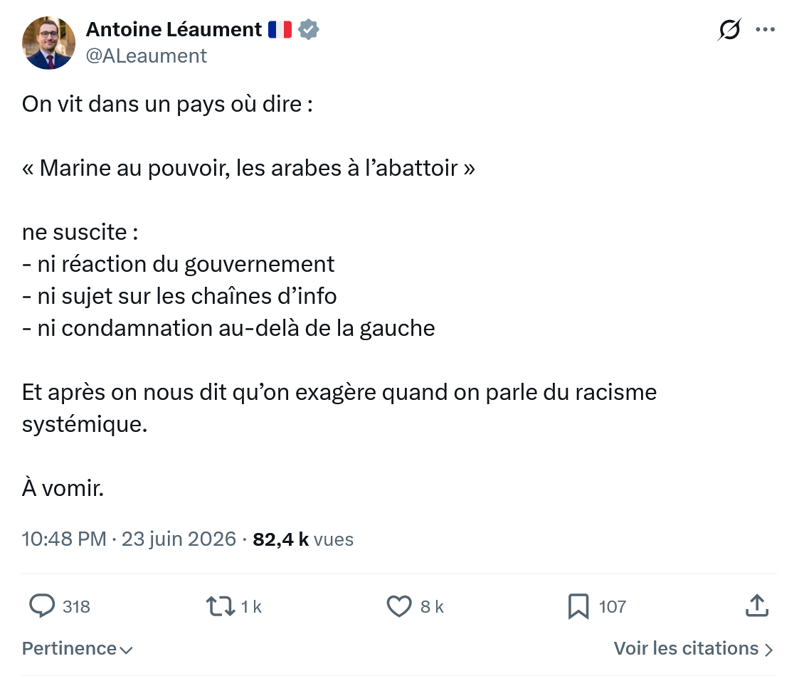 Antoine Léaument: On vit dans un pays où dire...