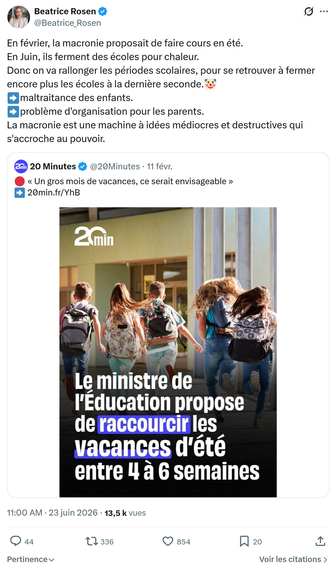 Béatrice Rosen: En février, la macronie proposait...