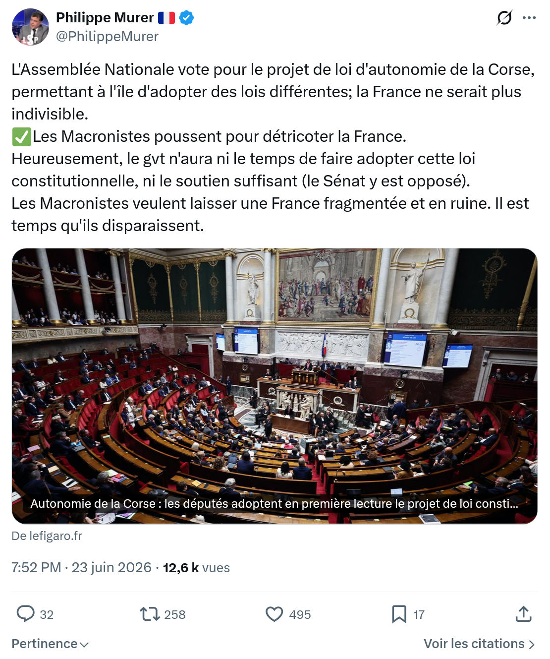 Philippe Murer: L'Assemblée Nationale vote pour...