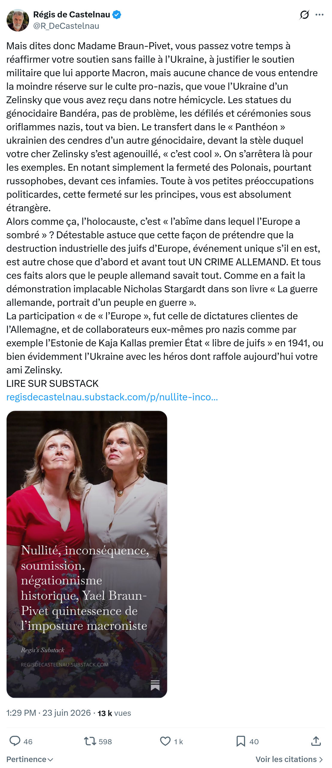 Régis de Castelnau: Mais dites donc Madame Braun-Pivet...