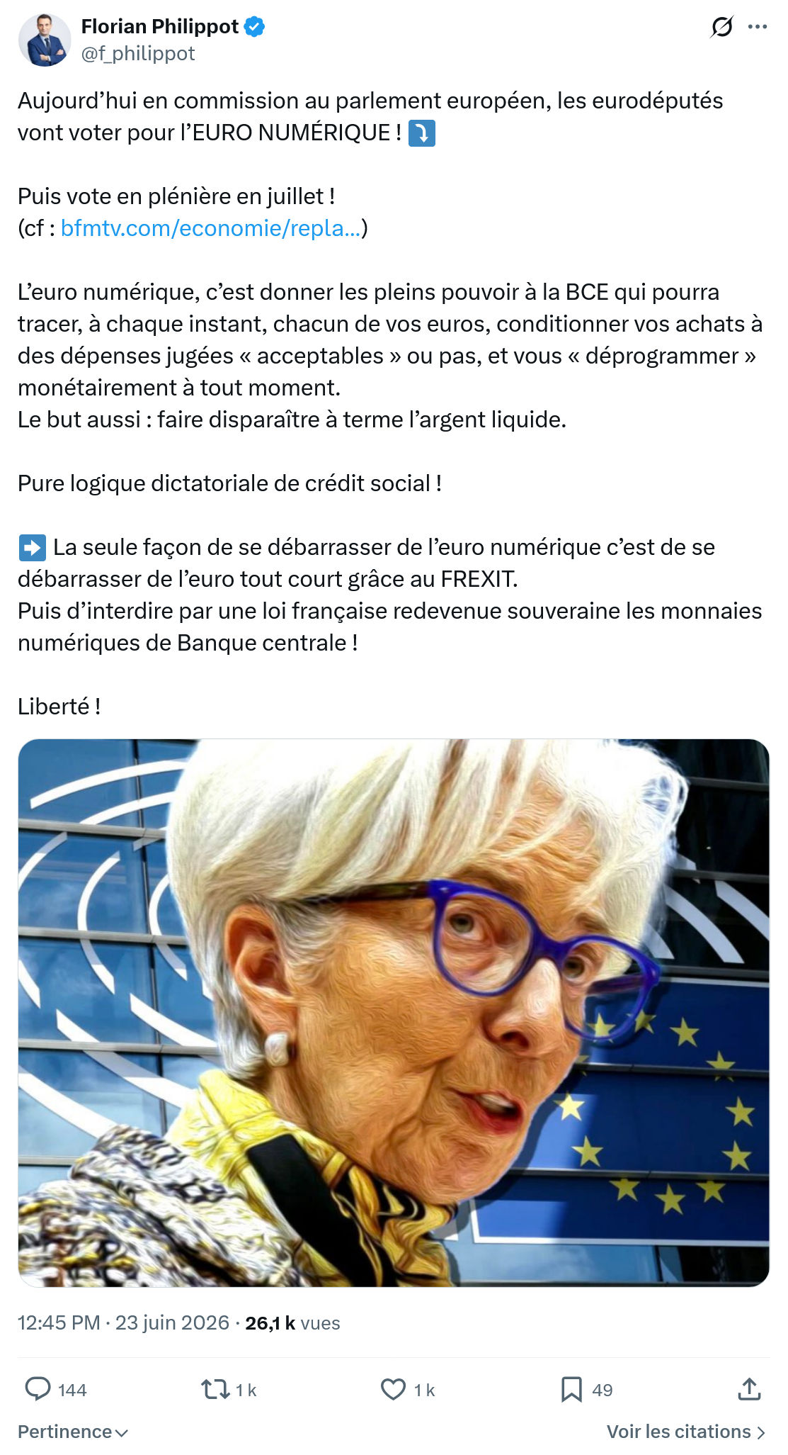 Florian Philippot: Aujourd’hui en commission au parlement...