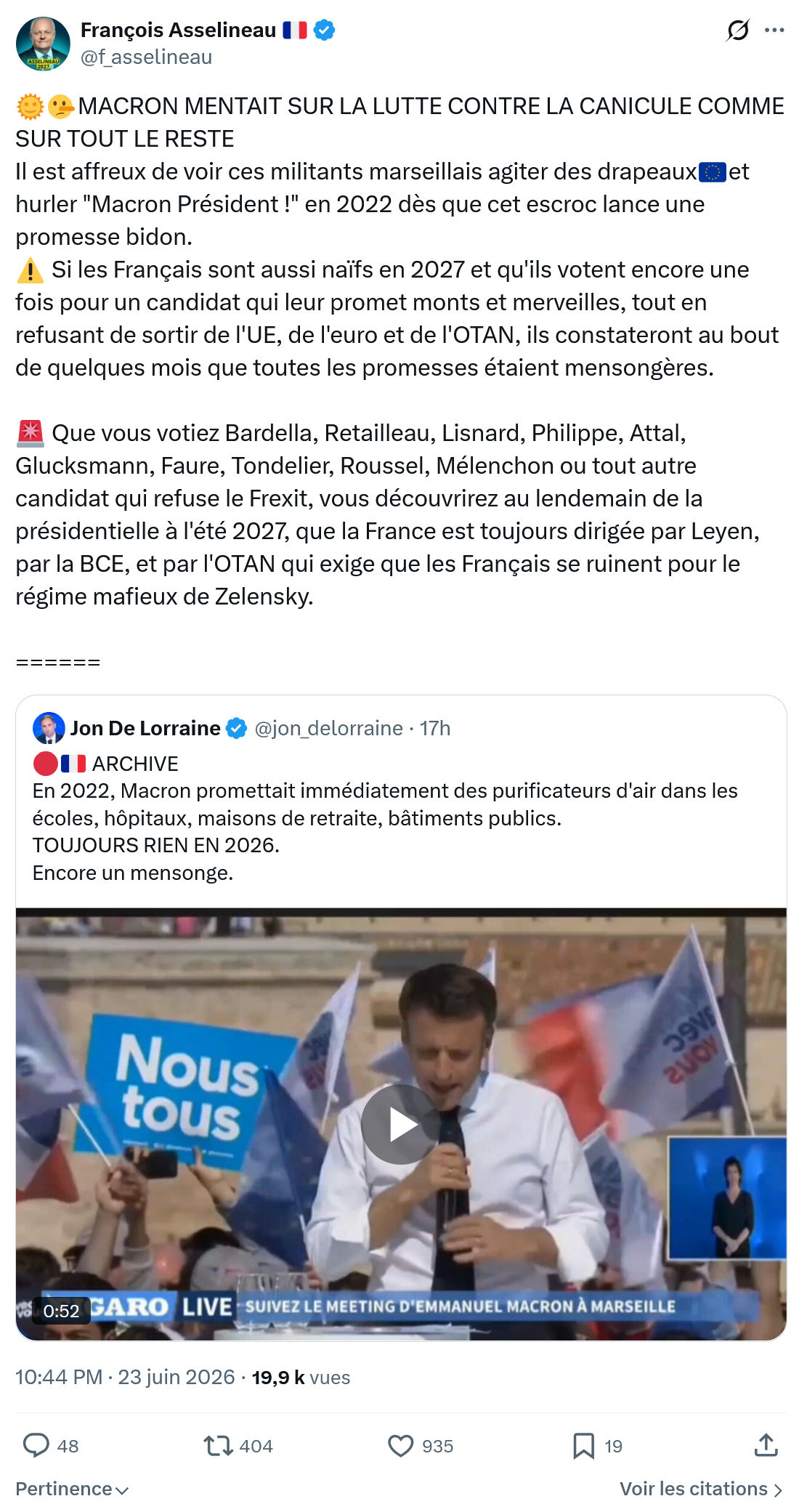 Francois Asselineau:  Si les Français sont aussi naïfs...
