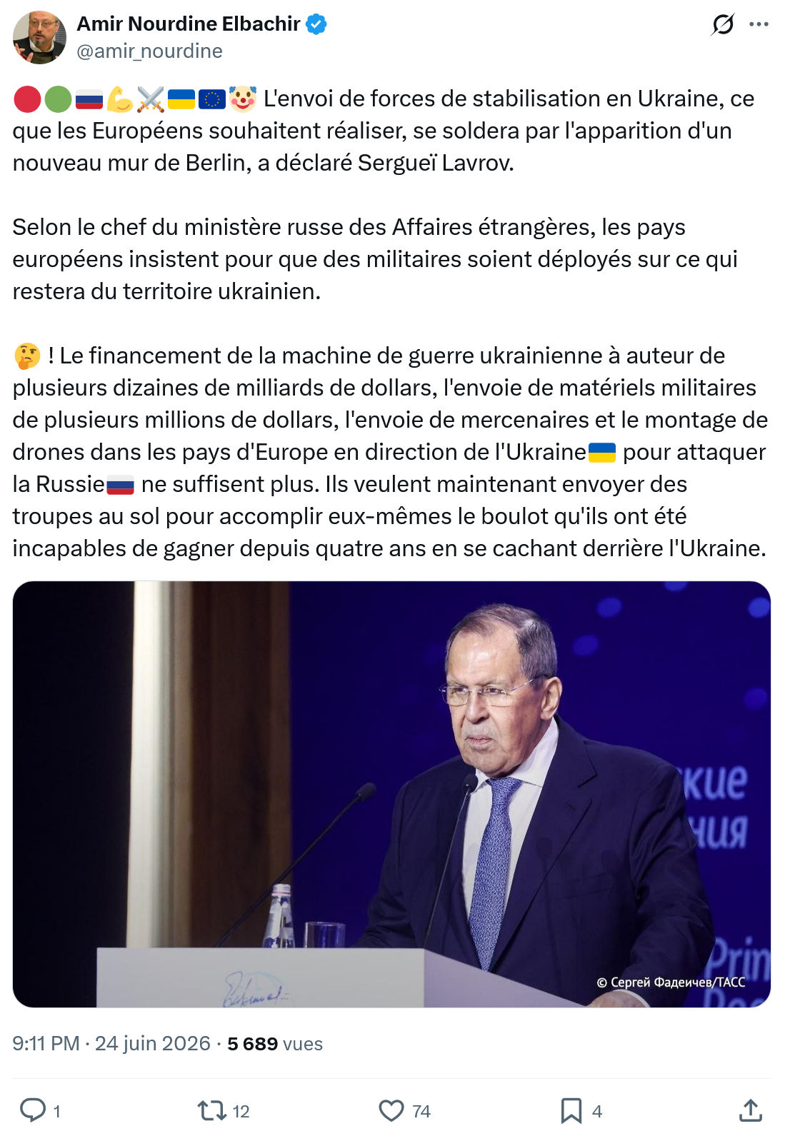 Amir Nourdine Elbachir: L'envoi de forces de stabilisation en ...