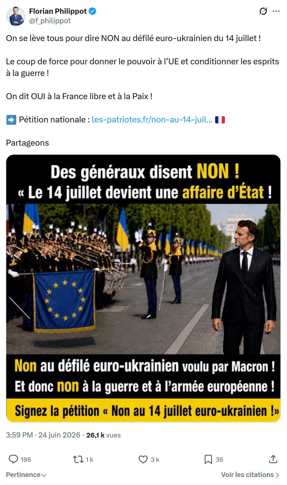 Florian Philippot: On se lève tous pour dire NON...