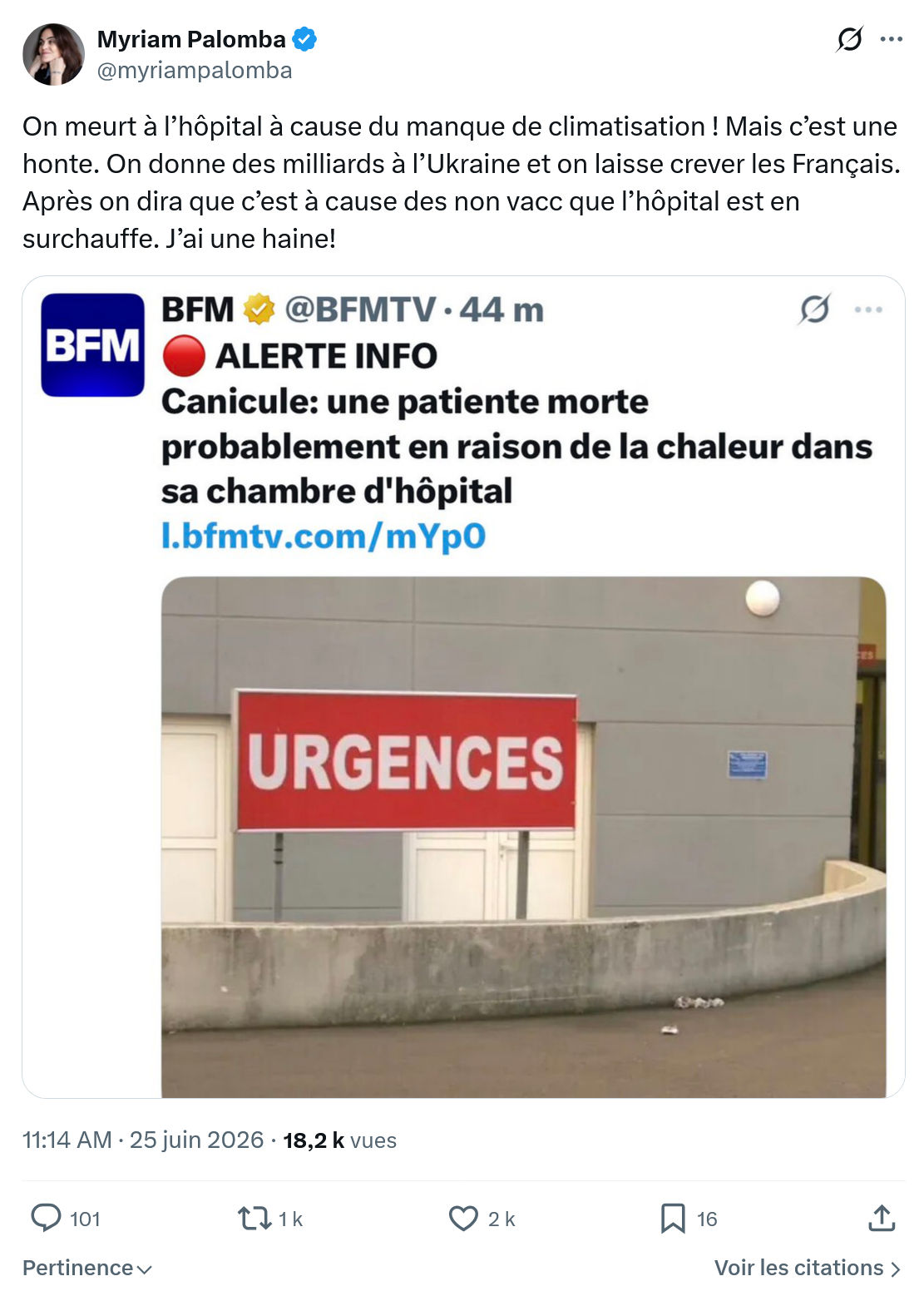 Myriam Palomba: On meurt à l’hôpital à cause du...