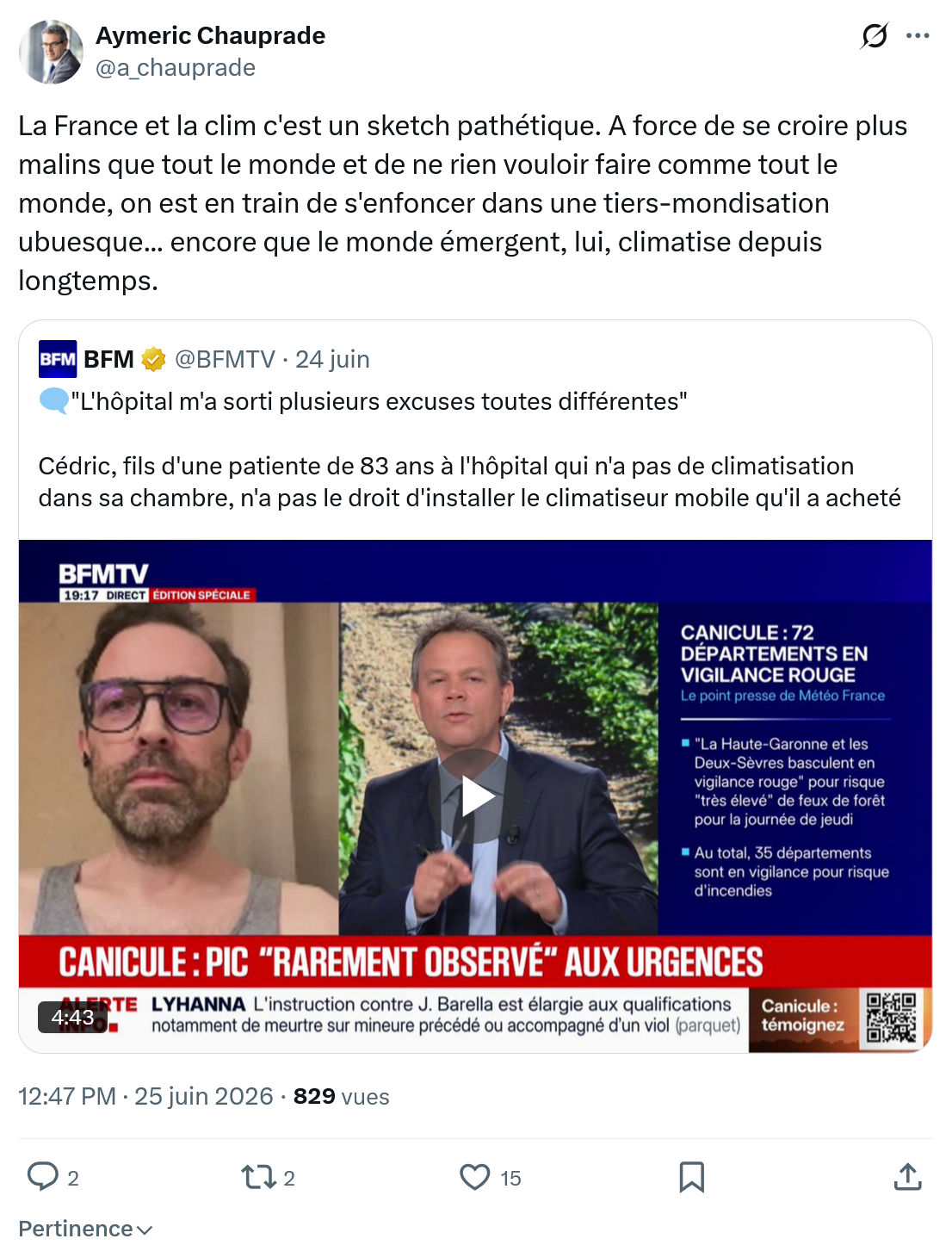 Aymeric Chauprad: La France et la clim c'est un...