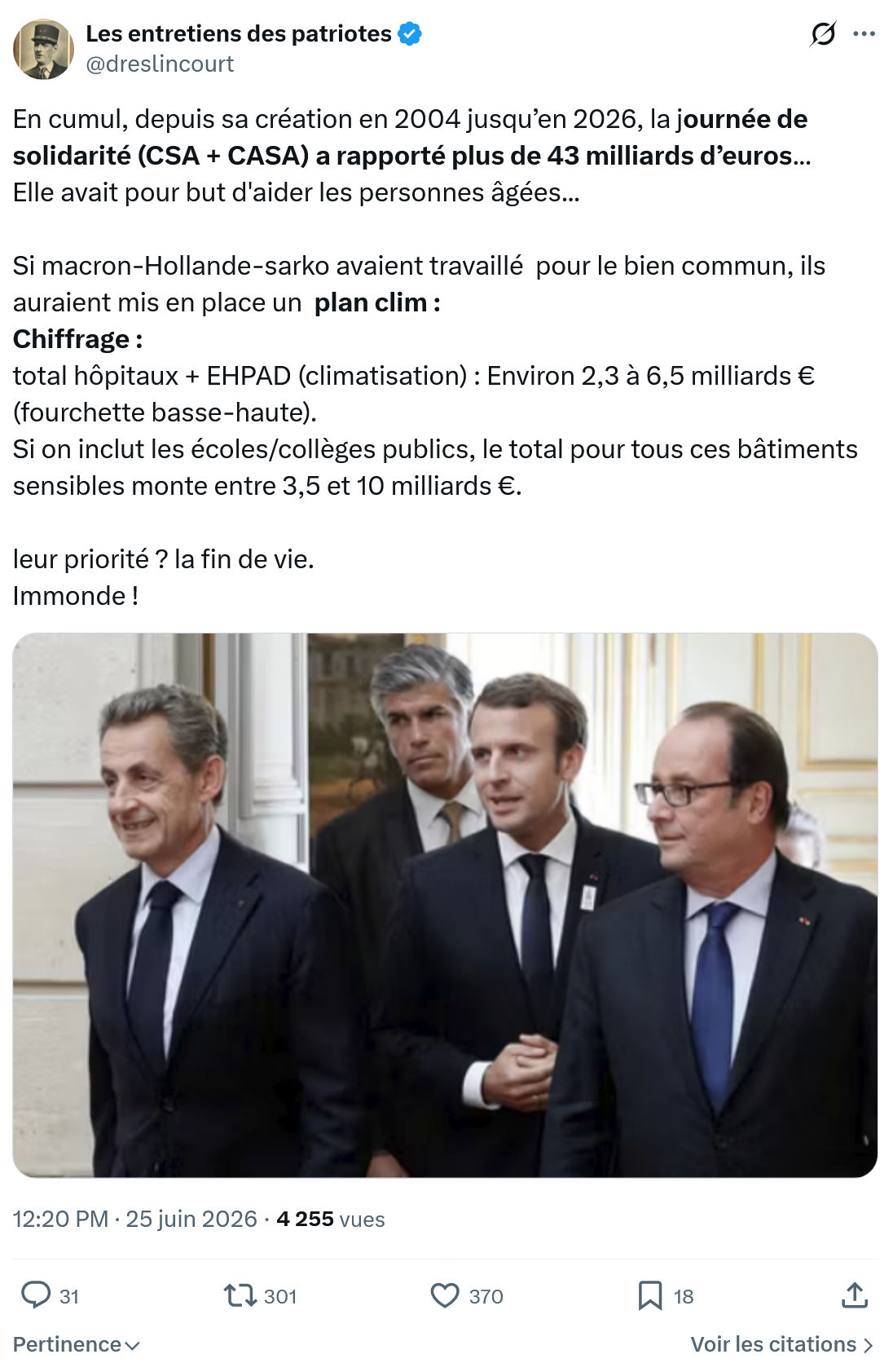 Marquis de Dreslincourt: En cumul, depuis sa création en 2004...