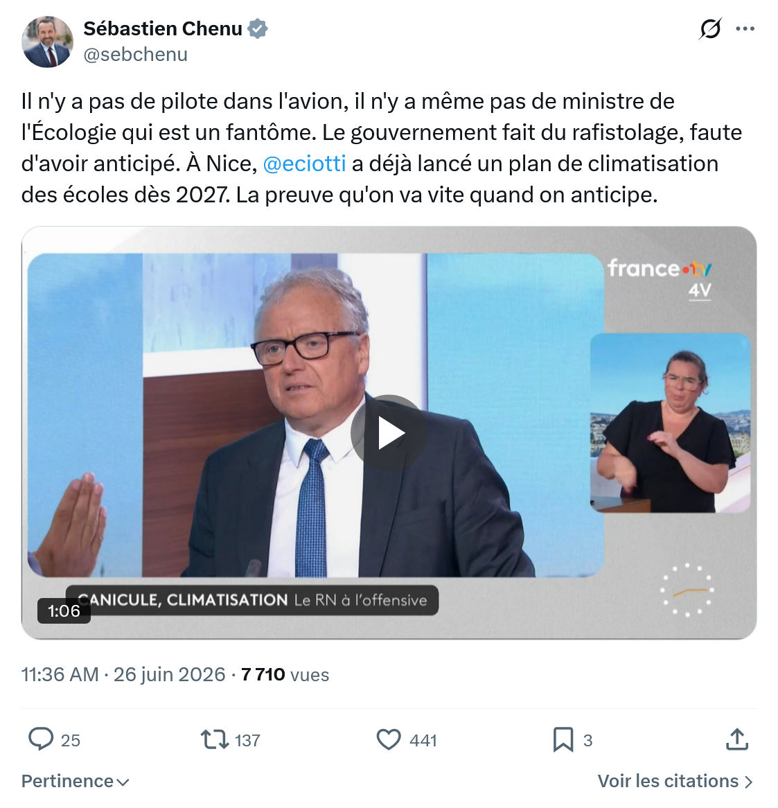 Sébastien Chenu: Il n'y a pas de pilote dans l'avion