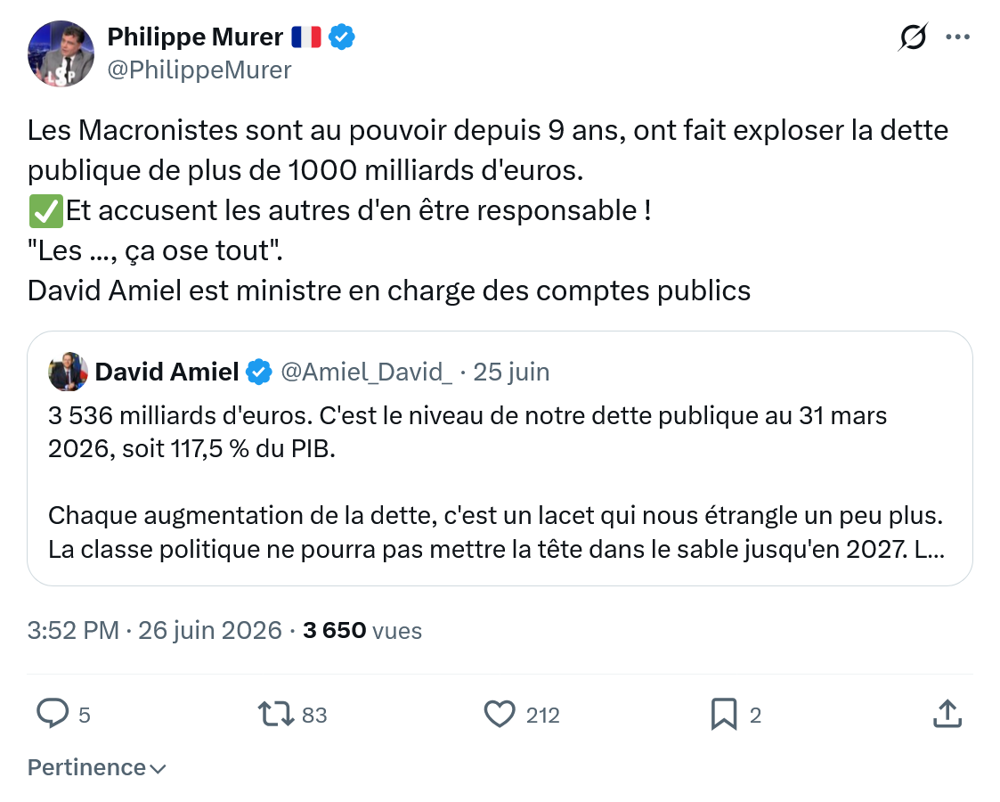 Philippe Murer: Les Macronistes sont au pouvoir depuis...