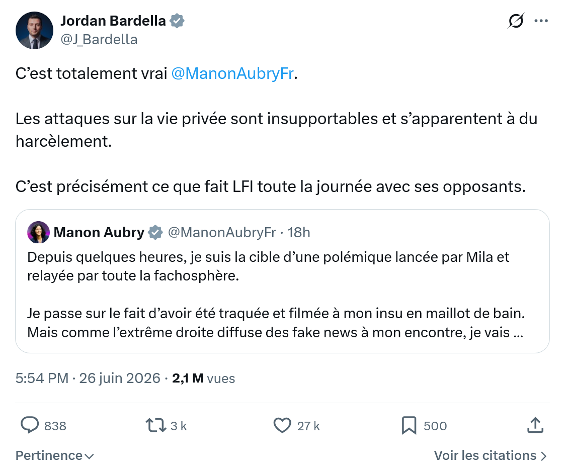 Jordan Bardella: C’est totalement...