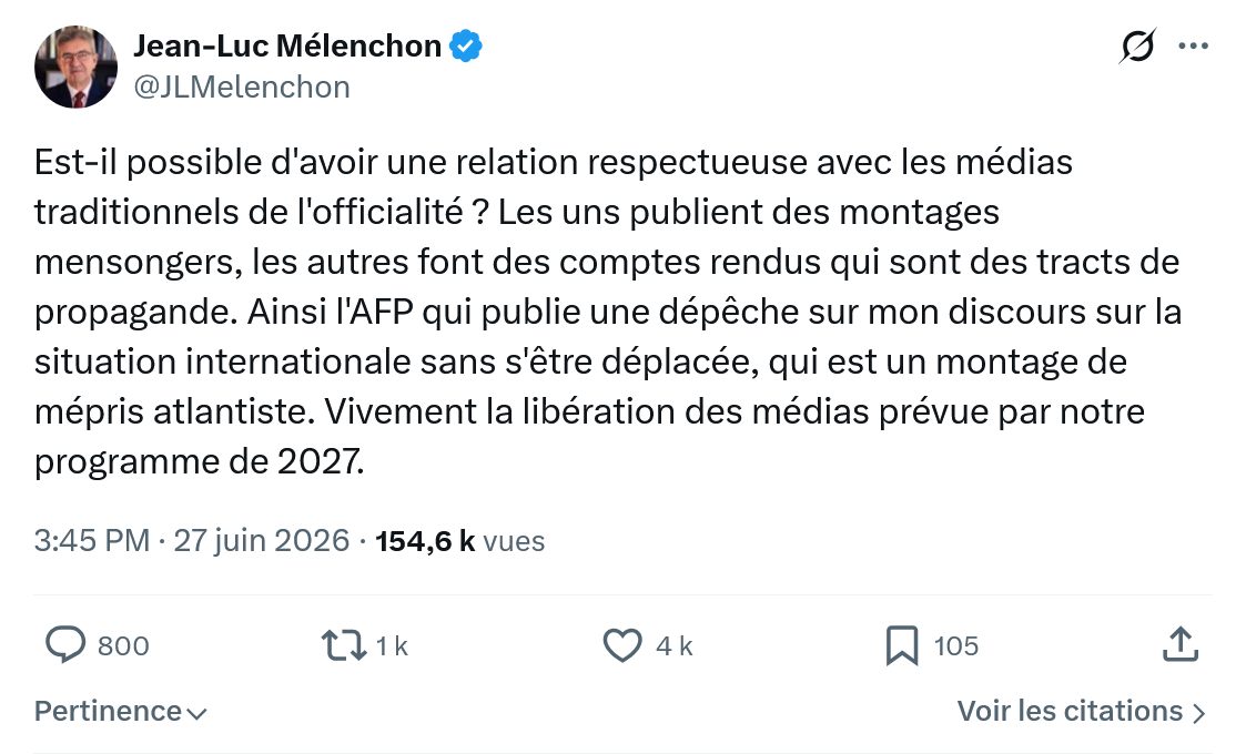 Jean-Luc Mélenchon: Est-il possible d'avoir une...
