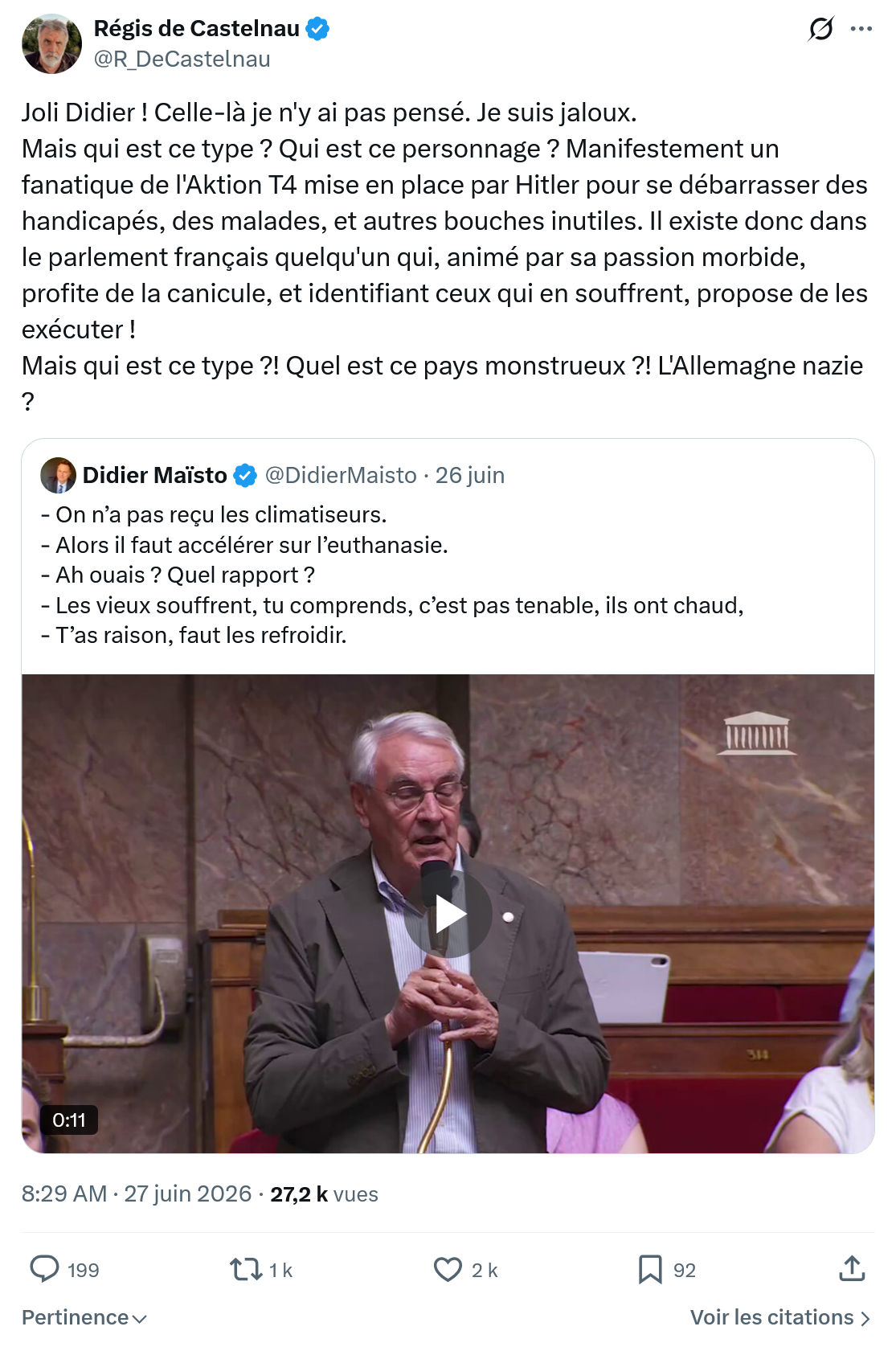 Régis de Castelnau: Joli Didier ! Celle-là je n'y ai...