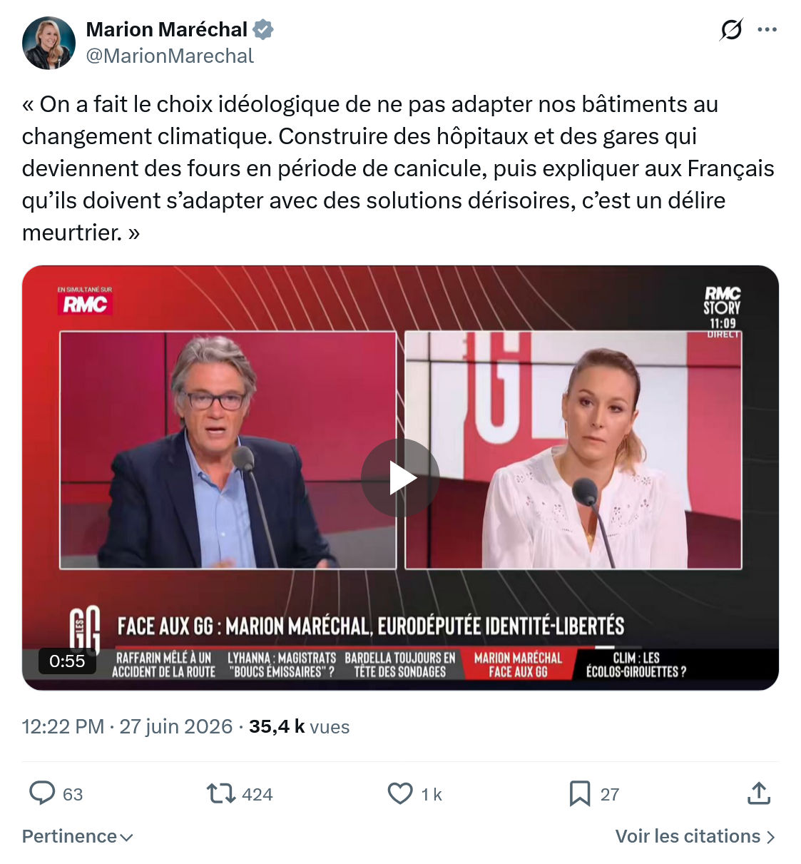 Marion Maréchal- Le Pen: On a fait le choix idéologique...