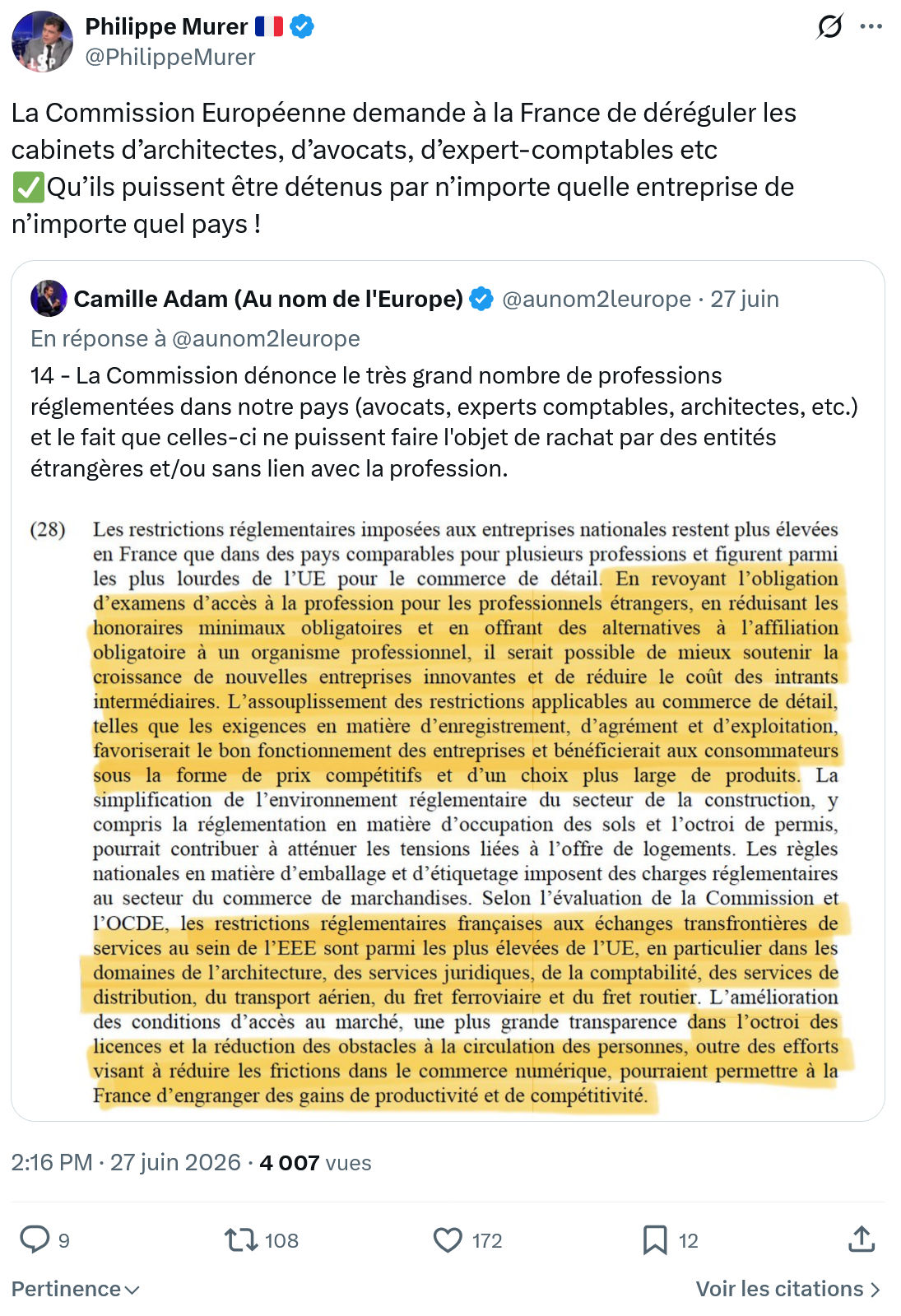 Philippe Murer: La Commission Européenne demande à la...