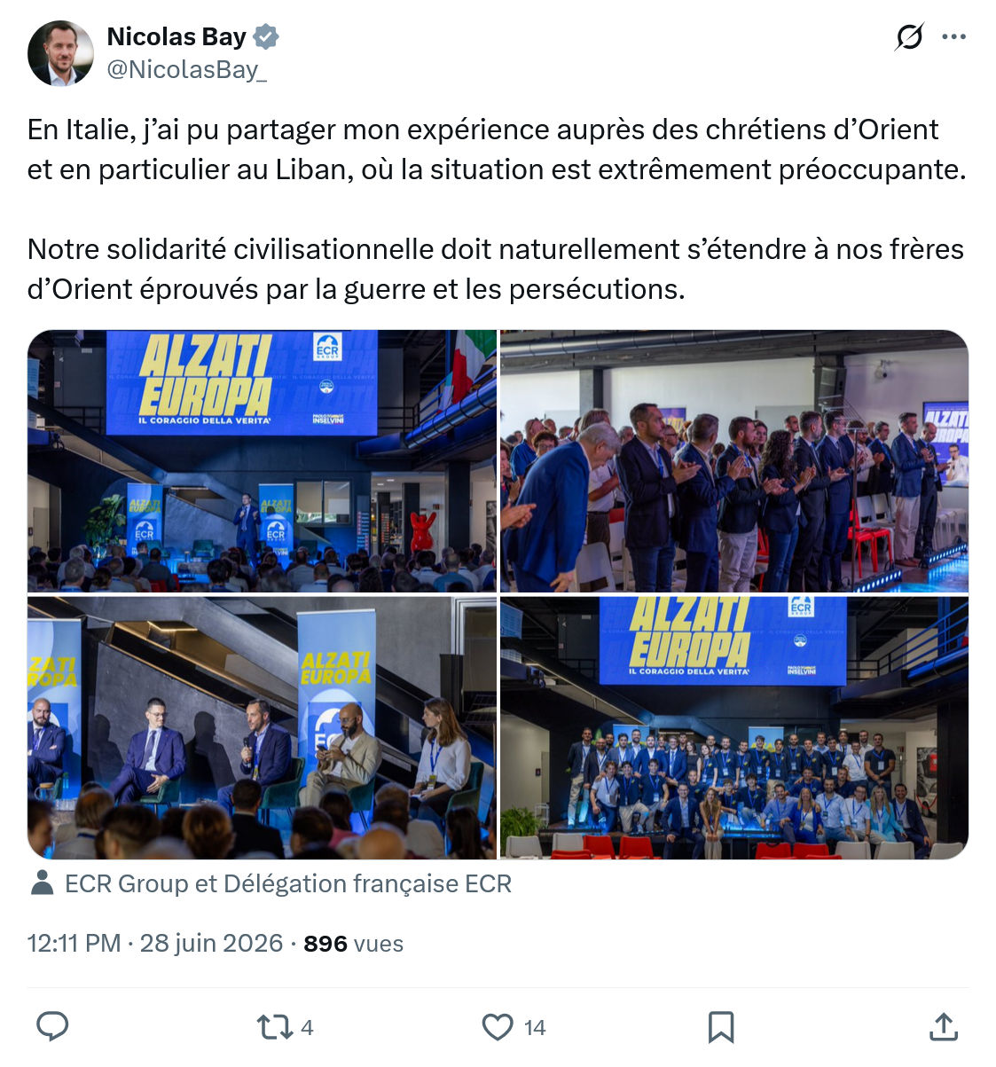 Nicolas Bay: En Italie, j’ai pu partager mon expérience...