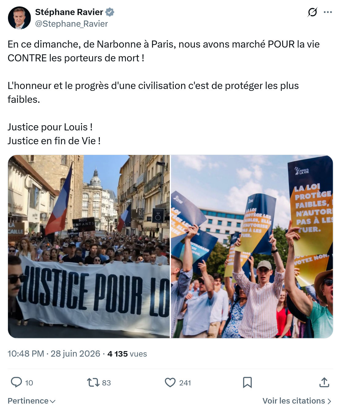 Stéphane Ravier: En ce dimanche, de Narbonne à Paris...