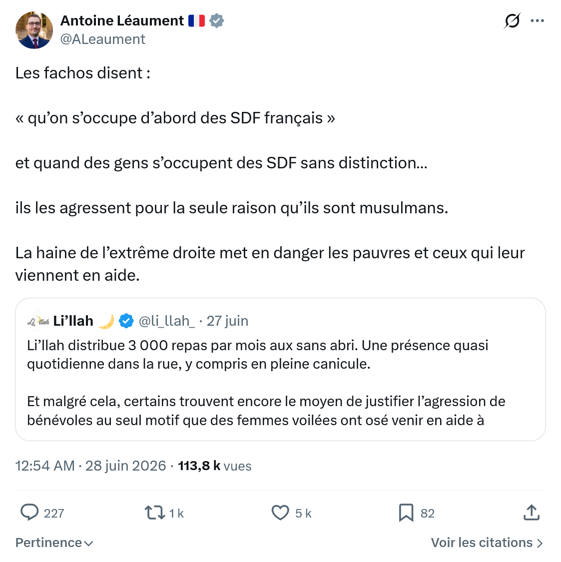 Antoine Léaument: Les fachos disent...