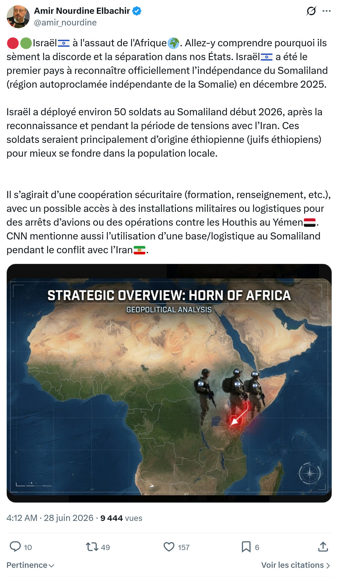 Amir Nourdine Elbachir: Israël🇮🇱 à l'assaut de l'Afrique...