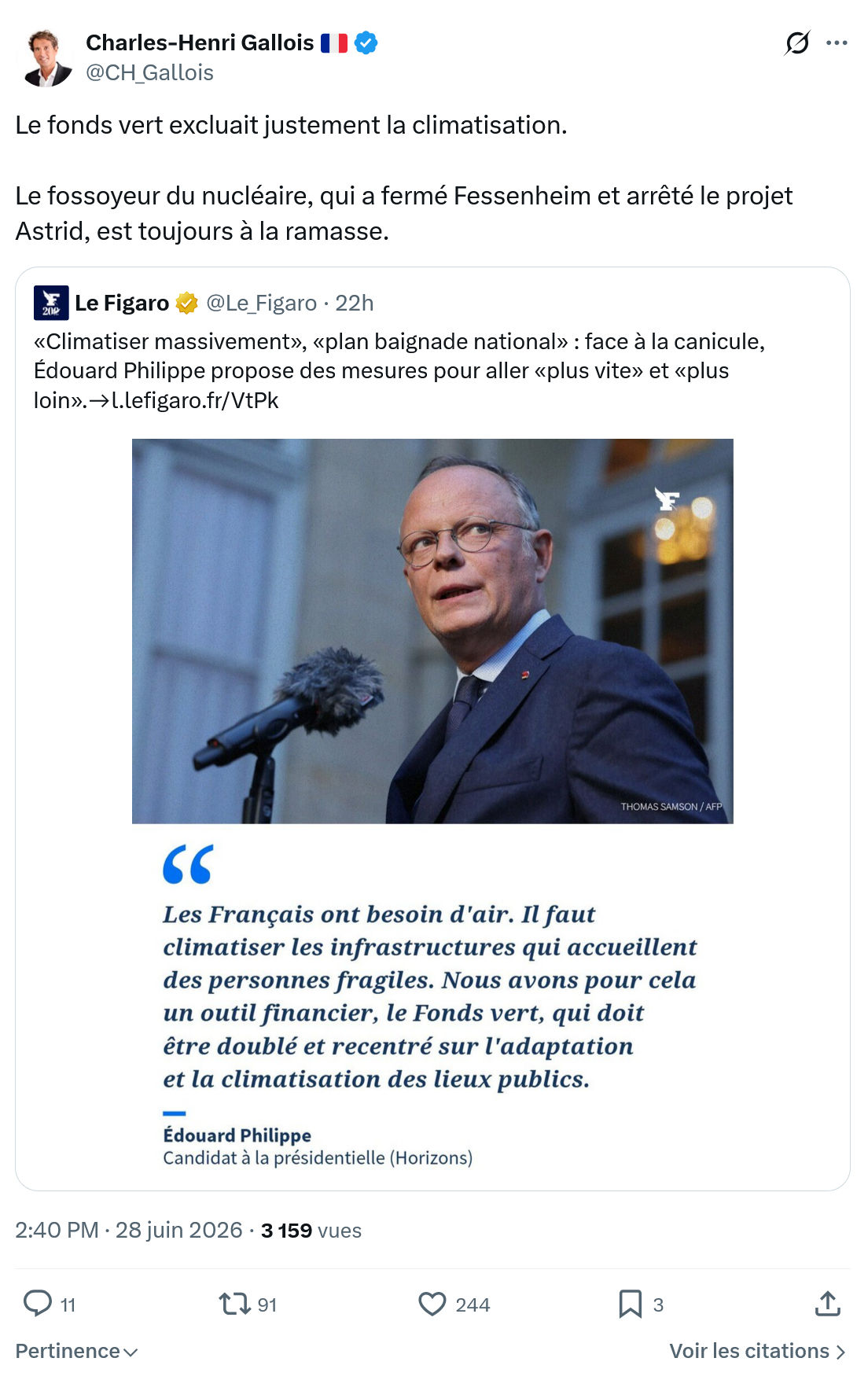 Charles-Henri Gallois: Le fonds vert excluait justement...