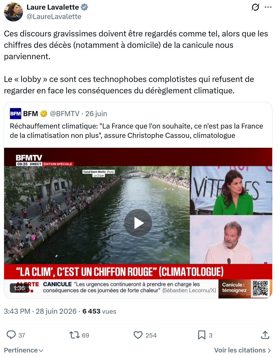 Laure Lavalette: Ces discours gravissimes doivent...