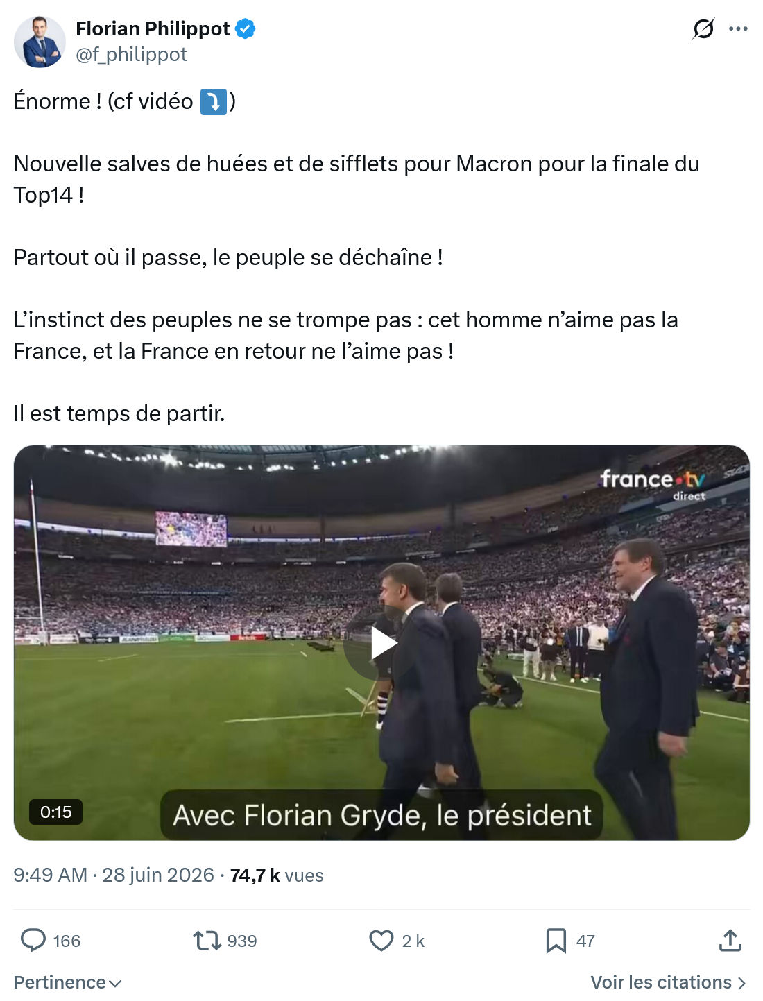 Florian Philippot: Énorme !...
