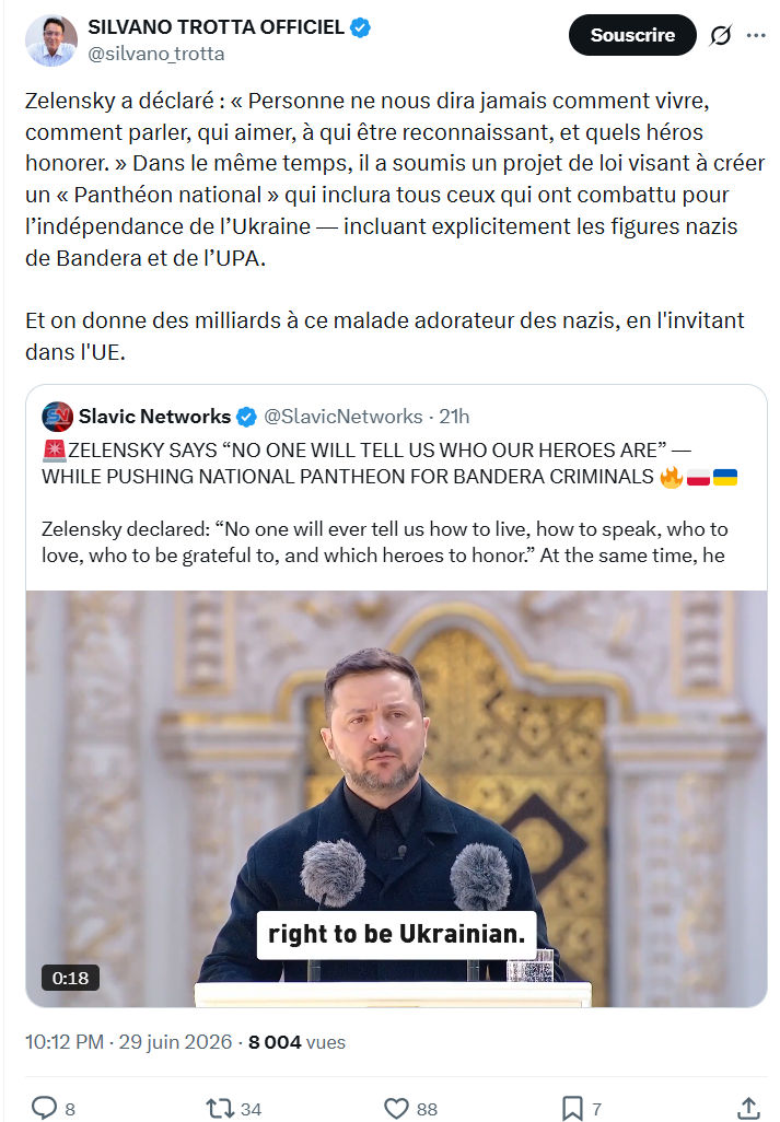 Silvano Trotta: Zelensky a déclaré...