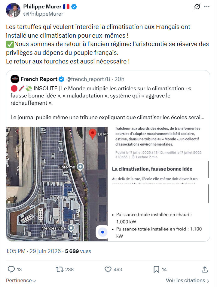 Philippe Murer: Les tartuffes qui veulent interdire la climatisation...