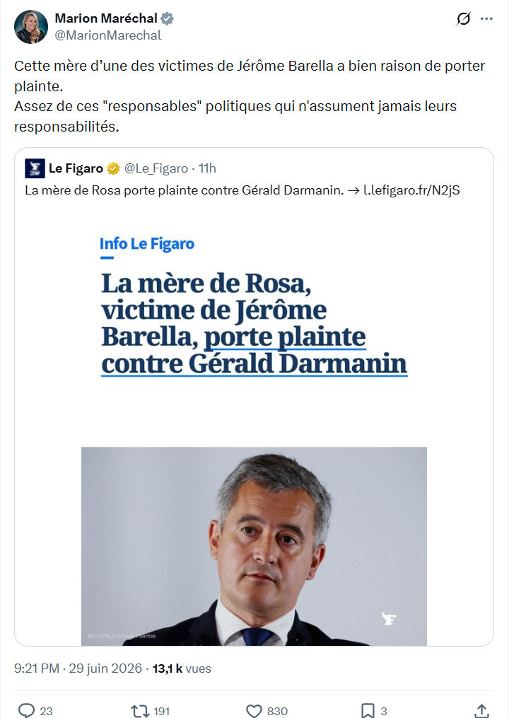 Marion Maréchal- Le Pen: Cette mère d’une des victimes de Jérôme Barella...