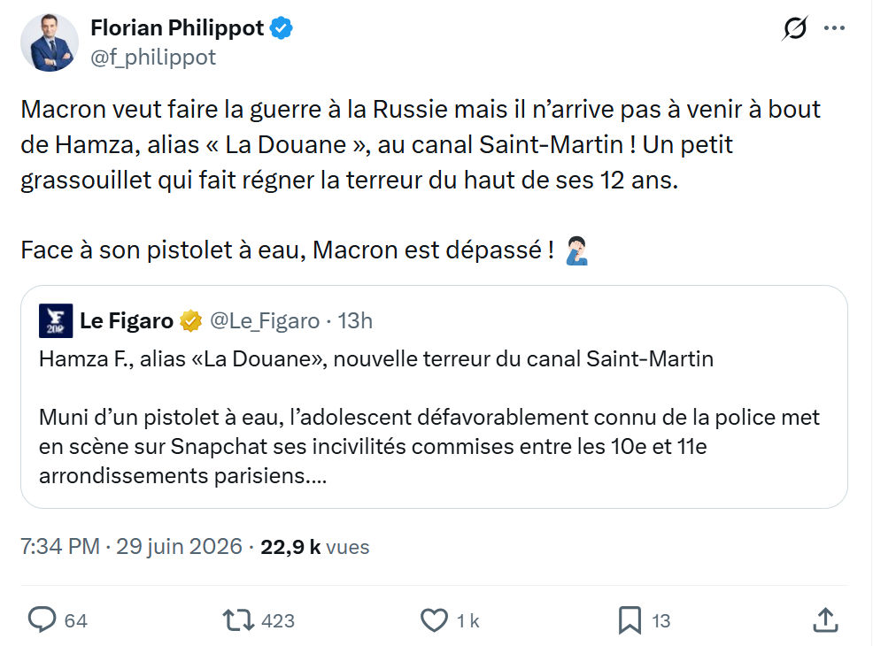 Florian Philippot: Macron veut faire la guerre à la Russie mais...