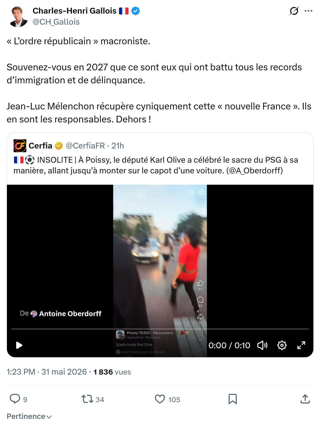 Charles-Henri Gallois: « L’ordre républicain » macroniste…