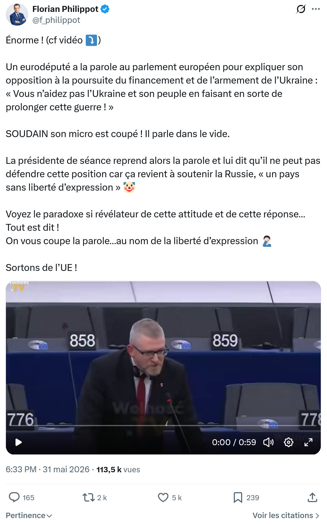 Florian Philippot: Énorme !…