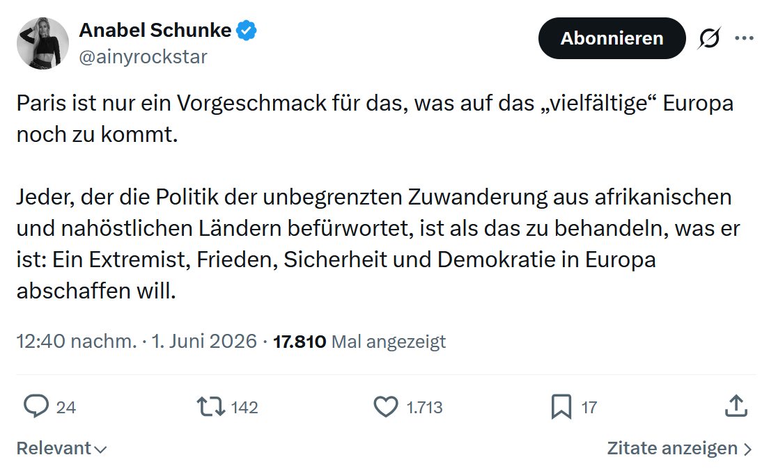 Anabel Schunke: Paris ist nur ein Vorgeschmack für das…