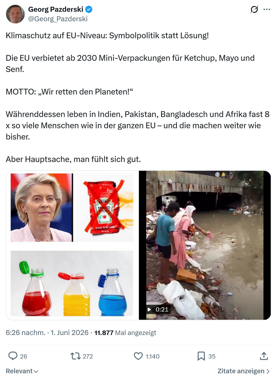 Georg Pazderski: Klimaschutz auf EU-Niveau…
