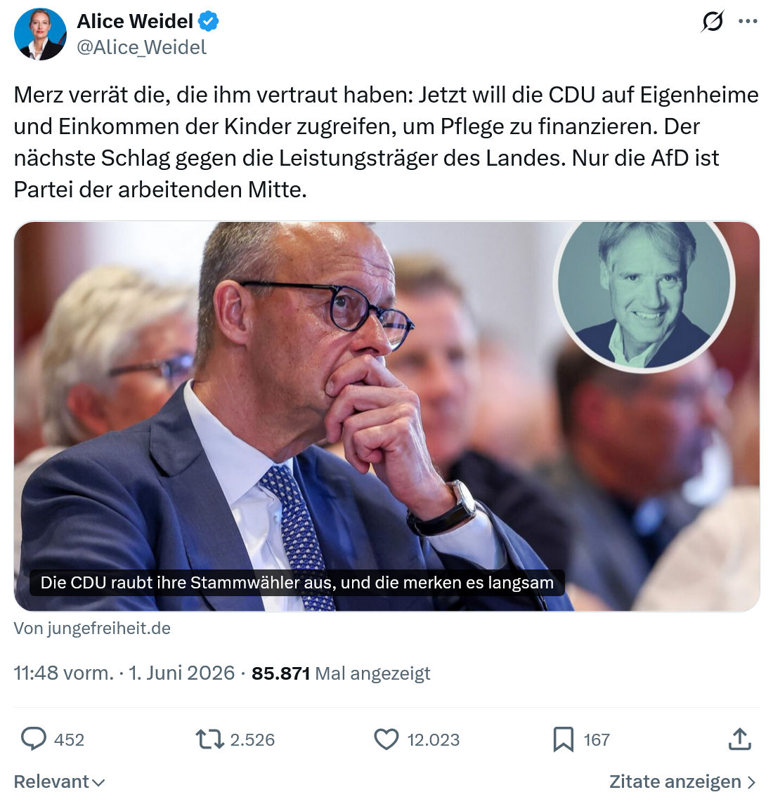 Alice Weidel: Merz verrät die…