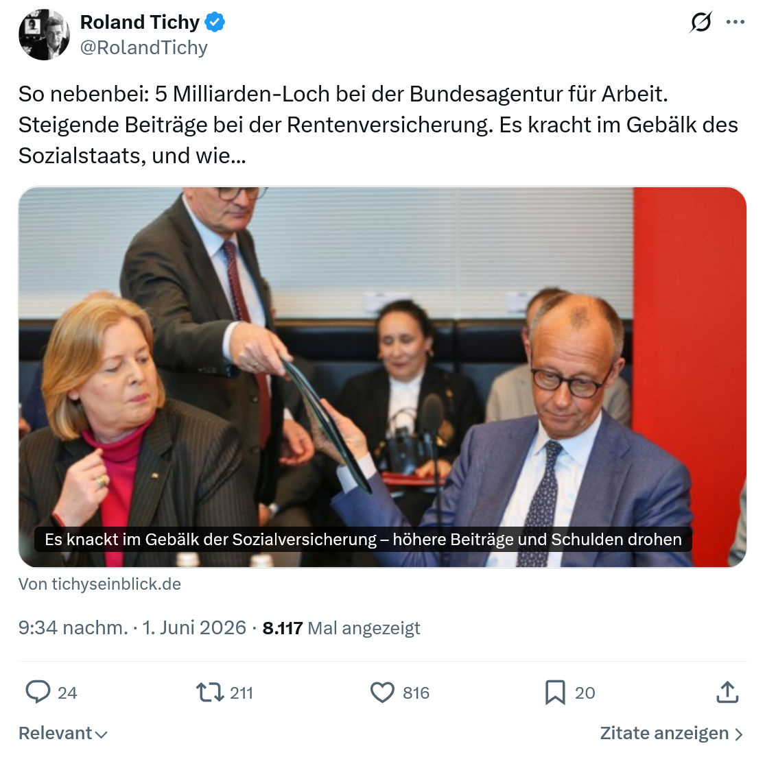 Roland Tichy: So nebenbei…