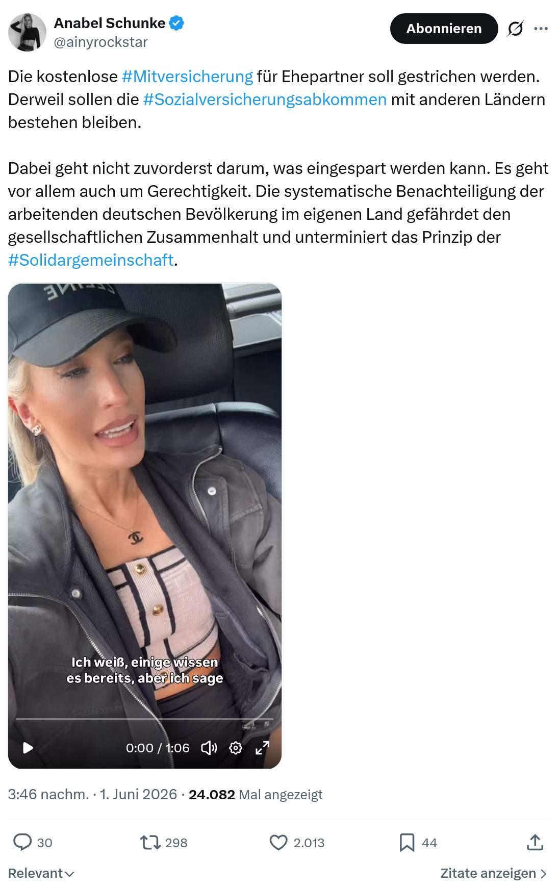 Anabel Schunke: Die kostenlose #Mitversicherung…