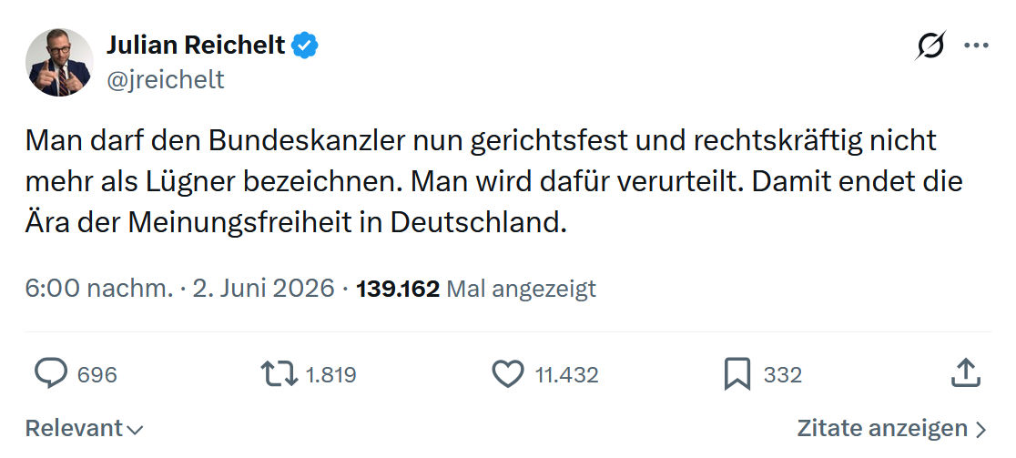 Julian Reichelt: Man darf den Bundeskanzler nun gerichtsfest…