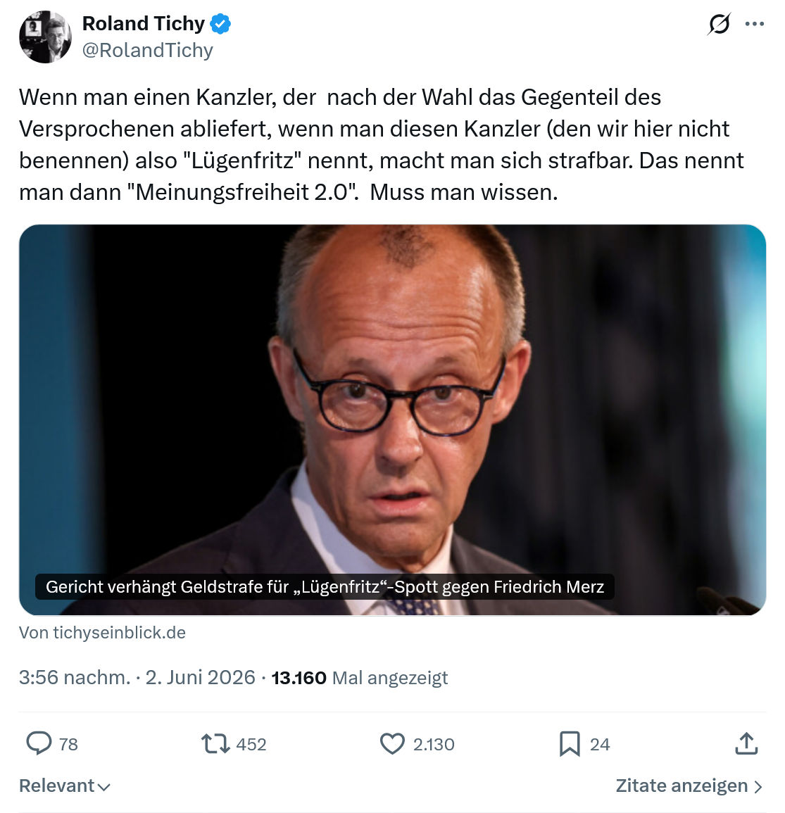 Roland Tichy: Wenn man einen Kanzler…