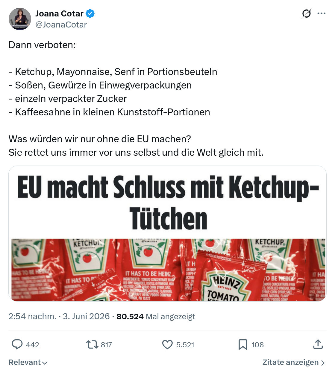 Joana Cotar: Dann verboten…