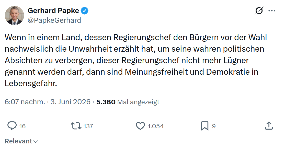 Gerhard Papke: Wenn in einem Land…